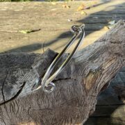 Bangle-sterling silver-curly ends-shiny-side-sandrakernsjewellery