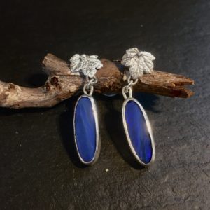Boulder-opal-blue=ribes-leaf-stud-tree-sandrakernsjewellery