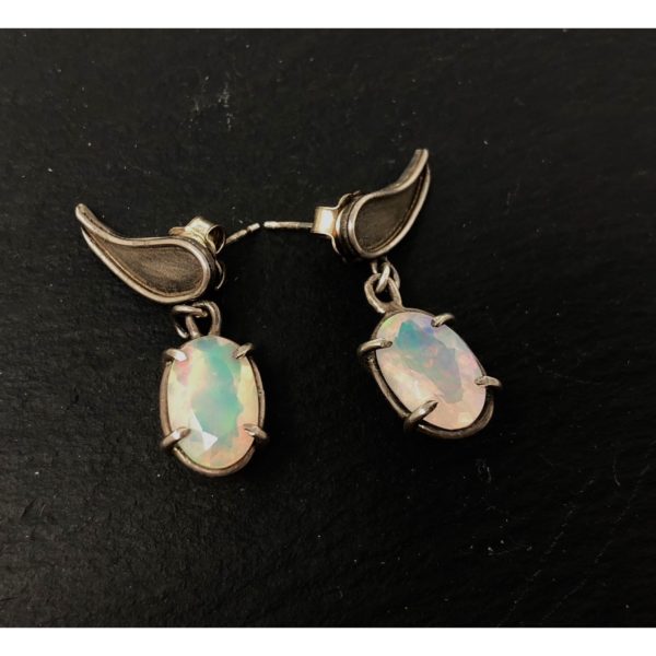 Ethioian-faceted-opal-silver-antiqued-earrings-back-sandrakernsjewellery