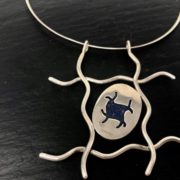Squares-lapis-lazuli-choker-necklace-silver-sterling-sandrakernsjewellery-back