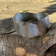 bangle-wide-leaf imprint-bobbles-side-sandrakernsjewellery