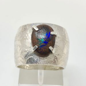 boulder opal-lace-ring-close-sandrakernsjewellery