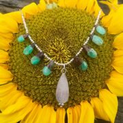 chrysocolla-necklace-green-brown-silver-leaf-back-sandrakernsjewellery