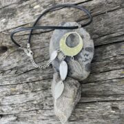 feather-leaf-textured-necklace-leather-circle-sandrakernsjewellery