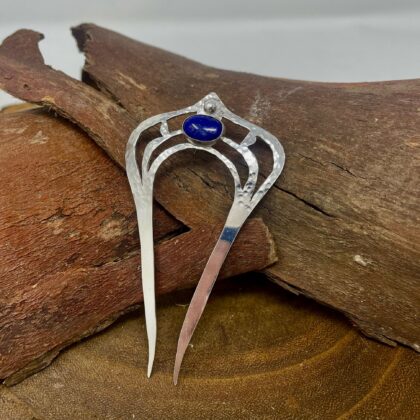 hair-pin-comb-lapis lazuli-silver-sandrakernsjewellery