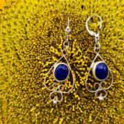 lapis-lazuli-curled wire-earrings-blue-side-sandrakernsjewellery