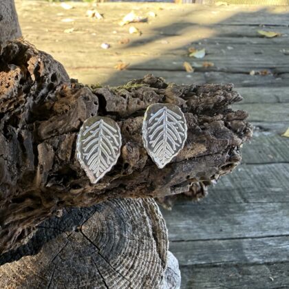 leaf-imprint-silver-earrings-sandrakernsjewellery