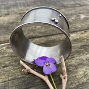 lily imprint-sterling silvr-bangle-patina-bobbles-through-sandrakernsjewellery