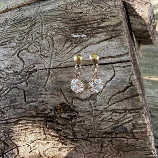 moissanite-earrings-9ct gold-claw set-basket-sandrakernsjewellery moissanite-earrings-9ct gold-claw set-basket-sandrakernsjewellery