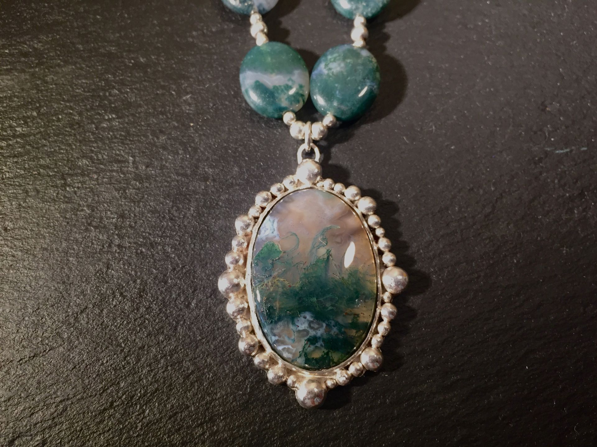 moss agate pendant