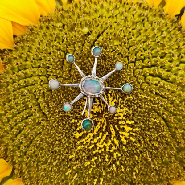 opal-starbrust-silver-brooch-front-sandrakernsjewellery