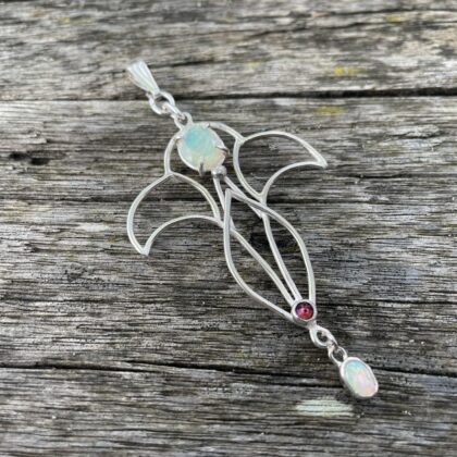 opal-tourmeline-choker-green-pink-blue-silver-art nouveau-sandrakernsjewellery