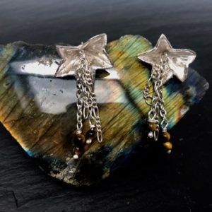 real-geranium-leaf-earrings-tigerseye-sandrakernsjewellery