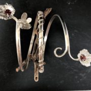 silver-spiral-garnet-vineleaf-hydrangea-bangle-side-sandrakernsjewellery