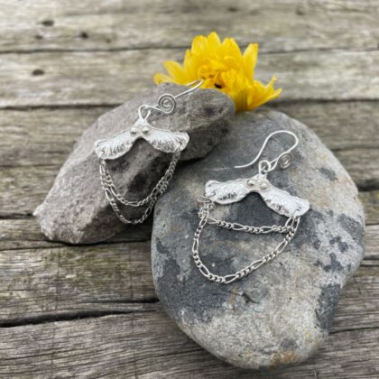 sycamore-earrings-silver-chains-front-sandrakernsjewellery