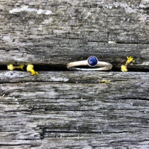 tiny-lapis lazuli-hammered-stacking-ring-top-sandrakernsjewellery