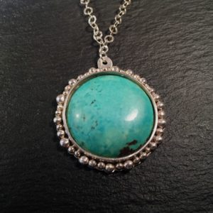 turquoise-pendant-round-antiqued-front-1-sandrakernsjewellery